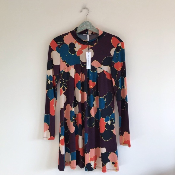 NWT BCBGeneration Pleated Floral A-Line Dress - Picture 1 of 7